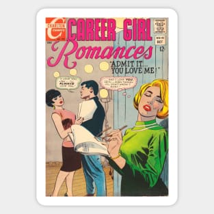 Vintage Romance Comic Book Cover - Career Girl Romances Sticker